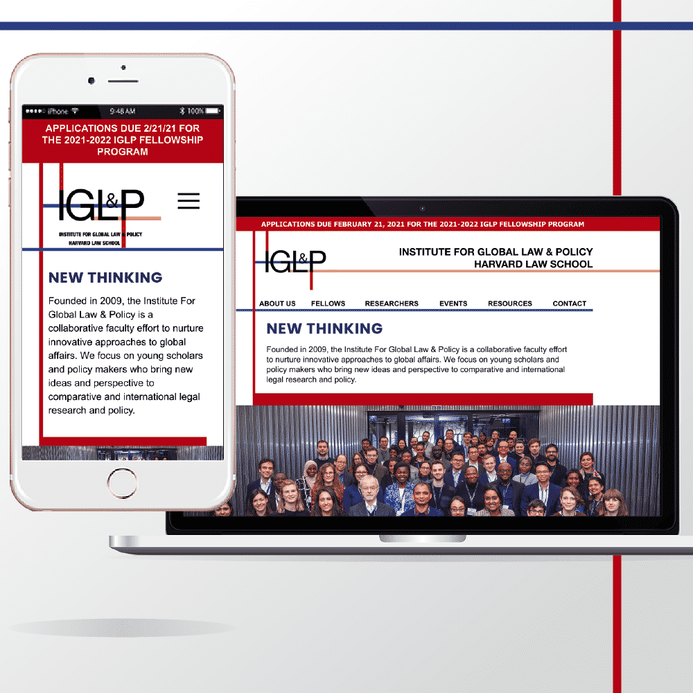 fresh design for the Institute For Global Law & Policy of Harvard Law School website